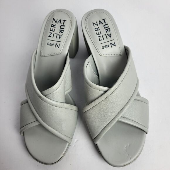 Naturalizer Women's Genn Rhythm Criss Cross Front Slip On Heels Shoes Gray 7.5 - Picture 4 of 11